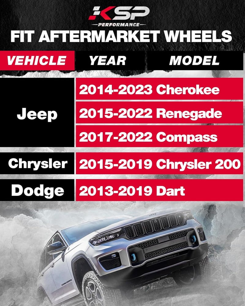 KSP PERFORMANCE KSP M12x1.25 Wheel Lug Bolts, 20PCS Extended OEM/Stock Wheel Studs for 2015-2022 Renegade, 2017-2022 Compass, 2014-2023 Cherokee, 17mm Hex 28mm Shank ET Studs for Dart - Image 3